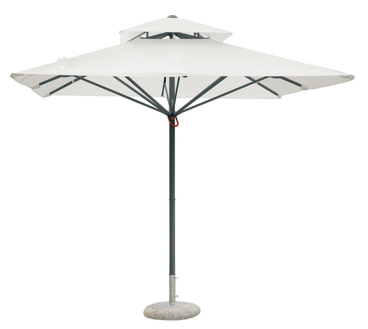 Ombrellone  3X3 Push Up - Fusto Bianco - Telo Bianco 1 Pz Colore: Antracite Ecru'