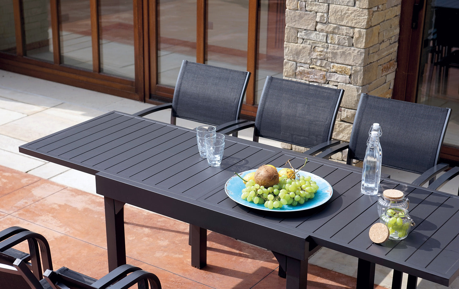 Tavolo Da Balcone Capannori - Allungabile 106/212 X 75 Cm - Alluminio  - Con Piano A Doghe In Alluminio Colore: Tortora