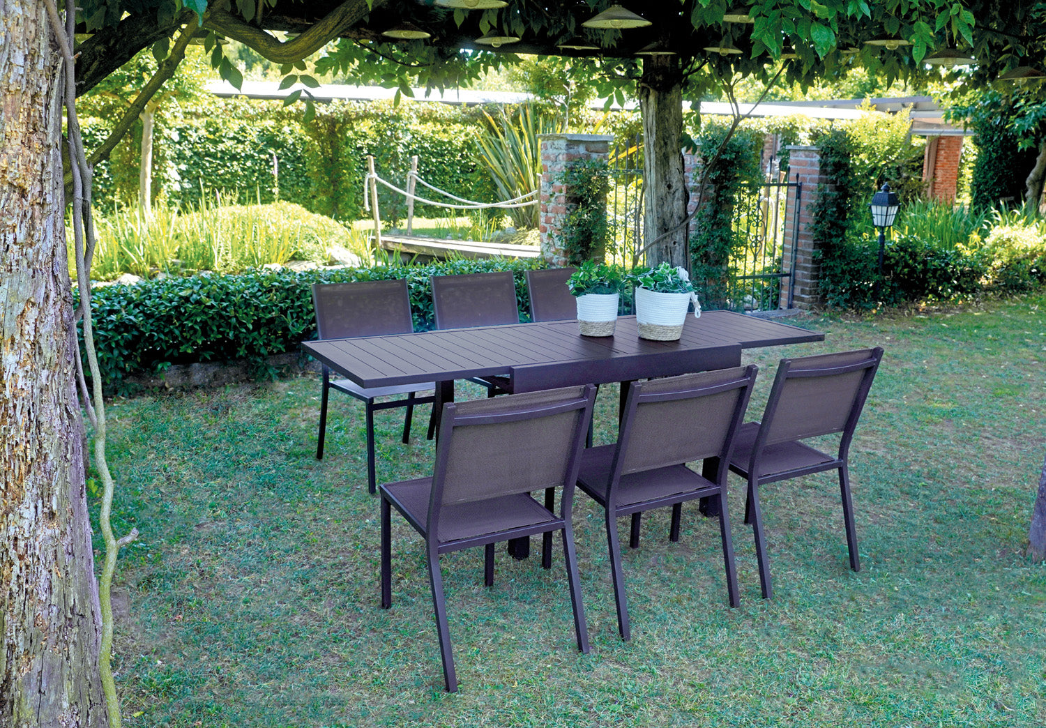 Tavolo Da Balcone Capannori - Allungabile 106/212 X 75 Cm - Alluminio  - Con Piano A Doghe In Alluminio Colore: Tortora