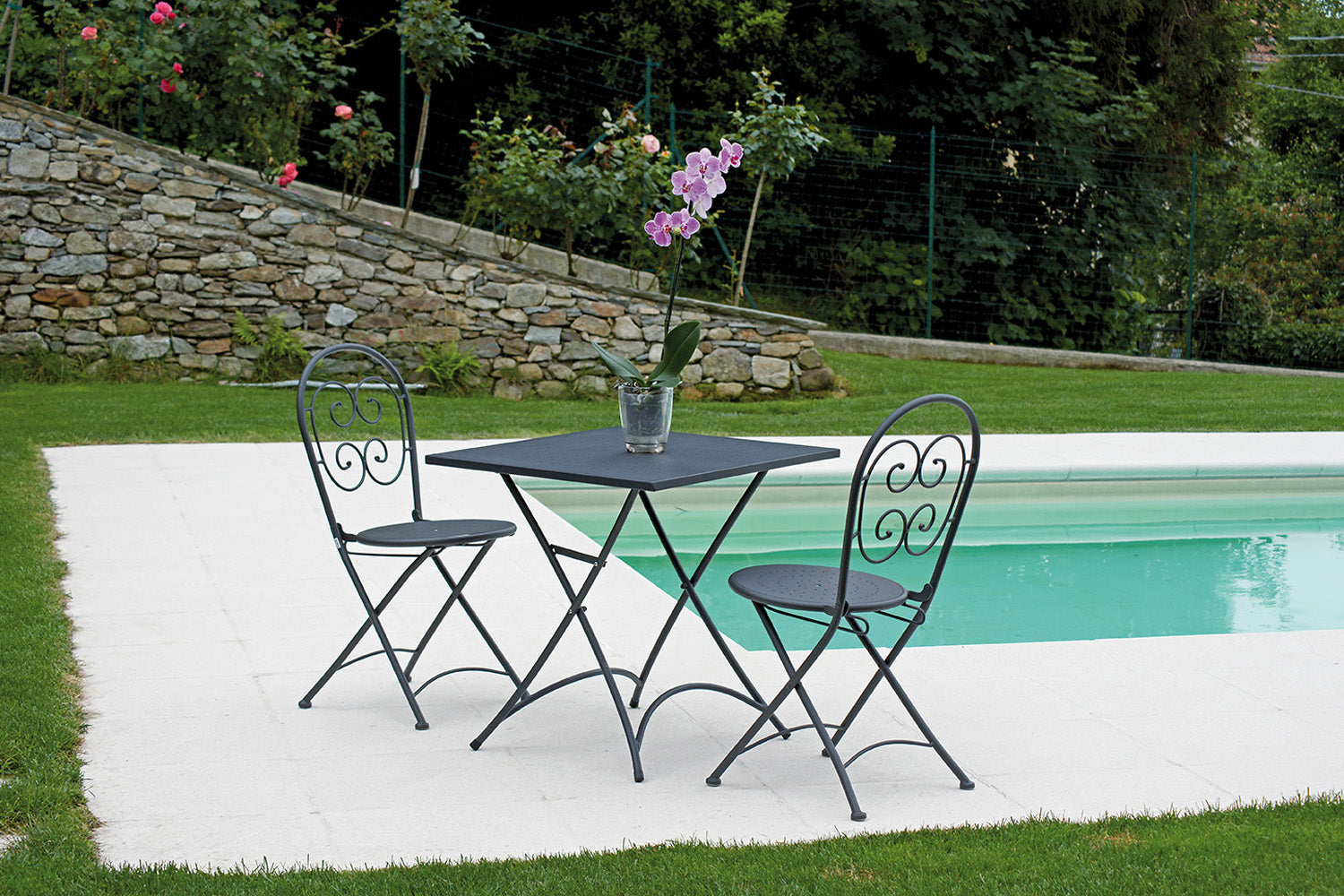 Tavolo Orta 70X70 - Ferro Antracite - Pieg. 1 Pz