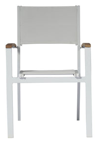 Sedia Tenerife In alluminio e textilene impilabile Greenwood