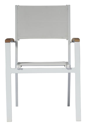 Sedia Tenerife In alluminio e textilene impilabile Greenwood