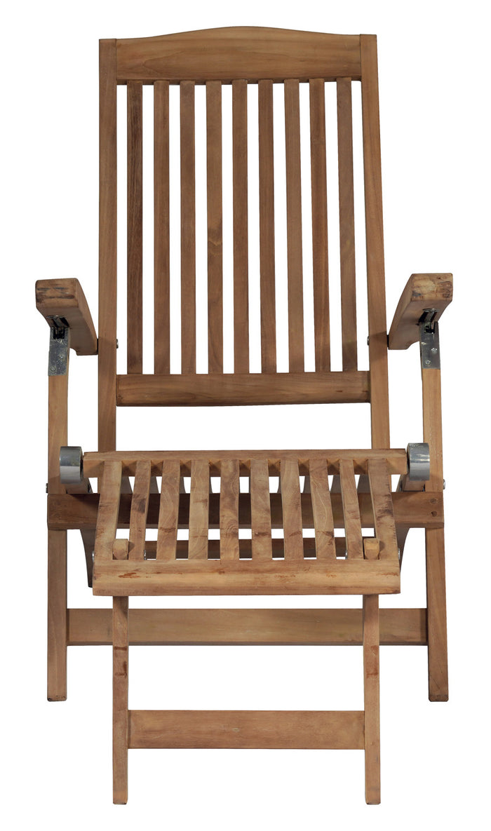 Poltrona Steamer reclinabile con cuscino Ecrù sfoderabile