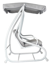 Dondolo 3 posti reclinabile bianco con seduta grigia Greenwood