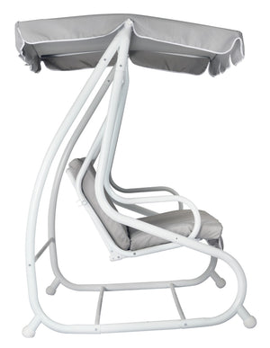 Dondolo 3 posti reclinabile bianco con seduta grigia Greenwood