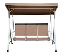 Dondolo 3 posti struttura in ferro bianco e seduta textilene tortora Greenwood