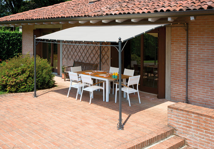 Pergola a parete Kansas in ferro 3X4 poli\sabbia Greenwood