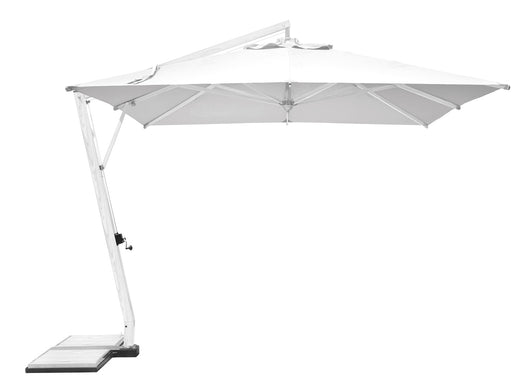 Ombrellone  3,5X3,5 fusto alluminio effetto legno Greenwood Colore: Bianco