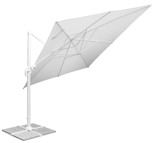 Ombrellone California 3X3 palo basculante bianco con maniglia Greenwood