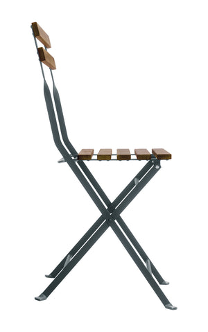 Set Bistro' Deluxe In Ferro E Legno - Tav. 55X55 1 Pz