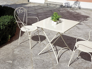 Tavolo Sirmione 70X70 - Ferro Avorio - Pieg. 1 Pz