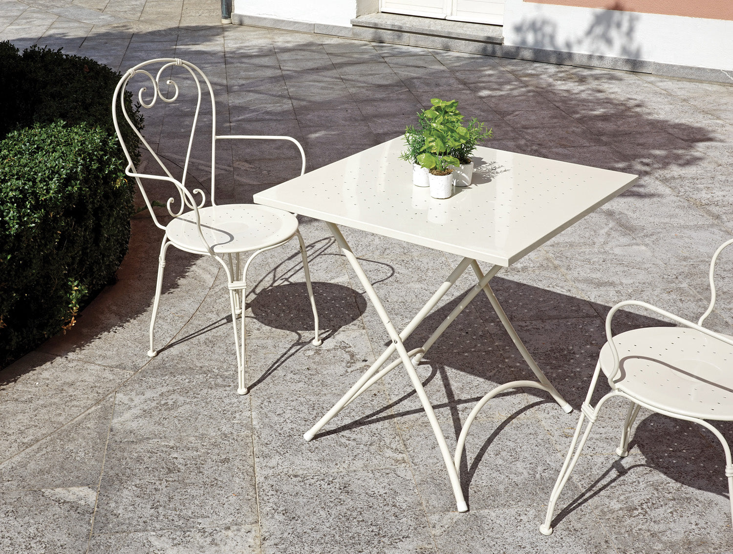 Tavolo Sirmione 70X70 - Ferro Avorio - Pieg. 1 Pz