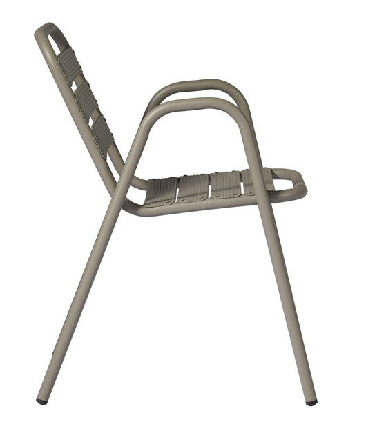 Sedia Calipso Contract - Alluminio Con Braccioli - Impilabile - Tubo Ø 25 Mm X 1,8 Mm - Colore Tortora