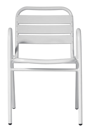 Sedia Calipso Contract - Alluminio Con Braccioli - Impilabile - Tubo Ø 25 Mm X 1,8 Mm - Colore Bianco