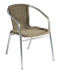 Sedia Contract - Alluminio Ø 25 Mm X 1,5 Mm - Filo Plastificato - Interno Acciaio - Tabacco