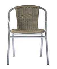 Sedia Contract - Alluminio Ø 25 Mm X 1,5 Mm - Filo Plastificato - Interno Acciaio - Tabacco