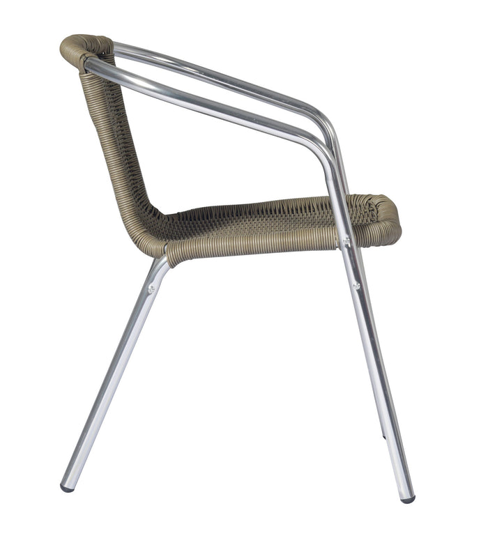 Sedia Contract - Alluminio Ø 25 Mm X 1,5 Mm - Filo Plastificato - Interno Acciaio - Tabacco