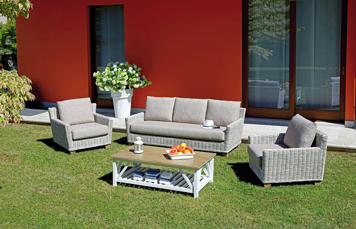 Set Jaipur Gr.Kubu Nat Sb/Legno Mango/Cusc Mel 4 Pz