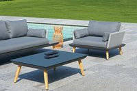 Set Houston In Alu E Textilene - Cuscini Grigi 2 Pz