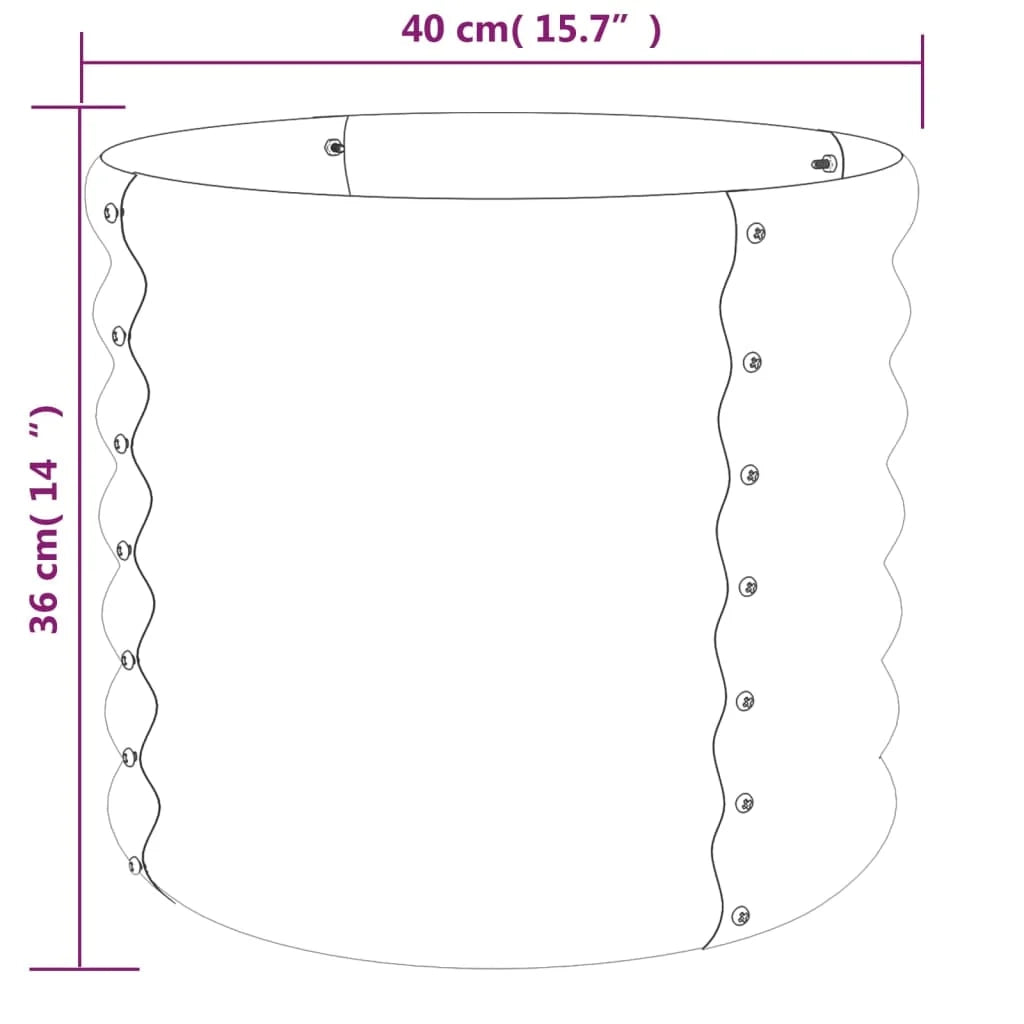Fioriera rialzata per piante e fiori terrazza giardino acciaio verniciato a polvere 40 x 40 x 36 cm argento 02_0038572