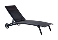 Lettino In Alluminio Con Ruote E Tesssuto 2X1  - 5 Posiz 1 Pz Colore: Nero