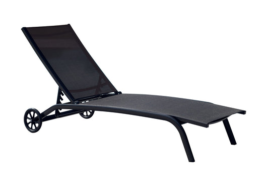 Lettino In Alluminio Con Ruote E Tesssuto 2X1  - 5 Posiz 1 Pz Colore: Nero