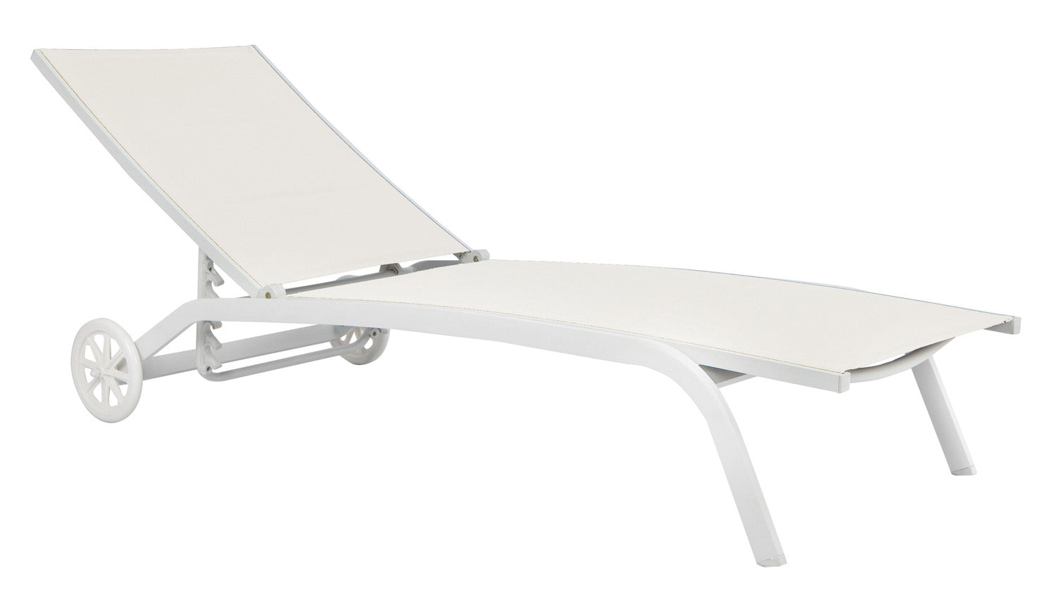 Lettino In Alluminio Con Ruote E Tesssuto 2X1  - 5 Posiz 1 Pz Colore: Ecru'