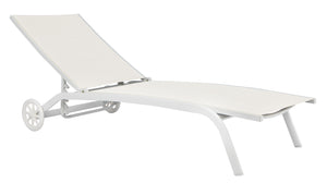 Lettino In Alluminio Con Ruote E Tesssuto 2X1  - 5 Posiz 1 Pz Colore: Ecru'