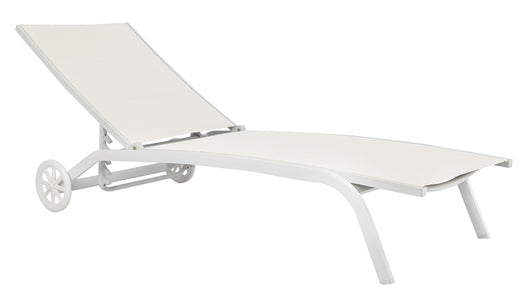 Lettino In Alluminio Con Ruote E Tesssuto 2X1  - 5 Posiz 1 Pz Colore: Ecru'