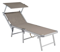 Lettino Mare Pieghevole C/Tett Alu 1,1/Text 750  2 Pz Colore: Tortora