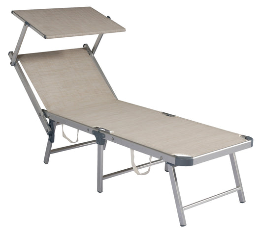 Lettino Mare Pieghevole C/Tett Alu 1,1/Text 750  2 Pz Colore: Sabbia