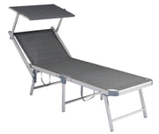 Lettino Mare Pieghevole C/Tett Alu 1,1/Text 750  2 Pz Colore: Grigio