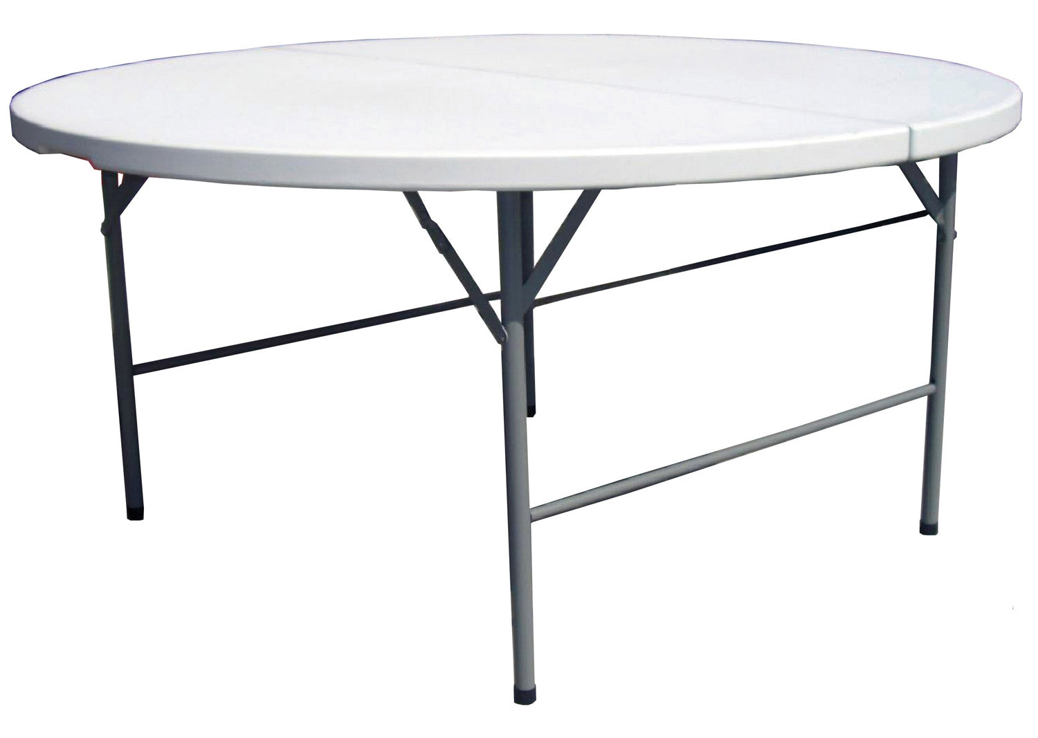 Tavolo Pieghevole Catering - Piano In Polietilene Alta Densità - Tondo Ø 150 Cm - Tubo Ø 28 X 1 Mm