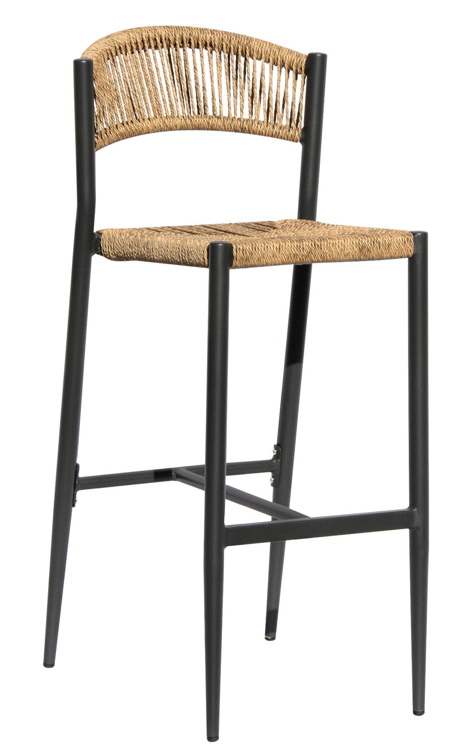 Sgabello Milano Contract In Alluminio  E Corda Color / Pz  1 Colore: Grigio / Paglia