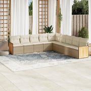 Set Divano da Giardino 9 pz con Cuscini Beige in Polyrattancod mxl 113838