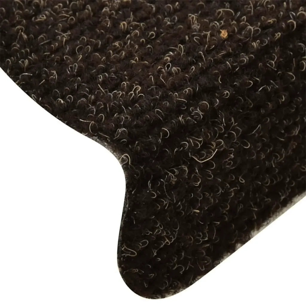 Tappetini per scale autoadesivi 15 pz 65x21x4 cm marrone scuro semicircolari grandi 322349