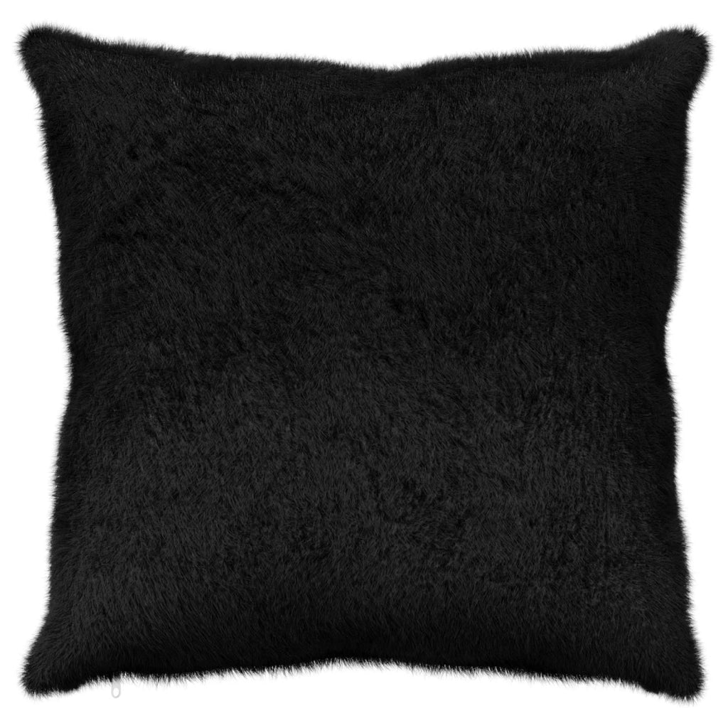 Federa 2 pz HEERLEN Nero 60 x 60 cm Pelliccia di Coniglio Finta 912825