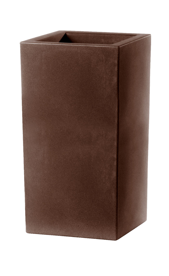 Vaso Schio Cubo Alto Materiale: Polietilene, Colore: Bronzo