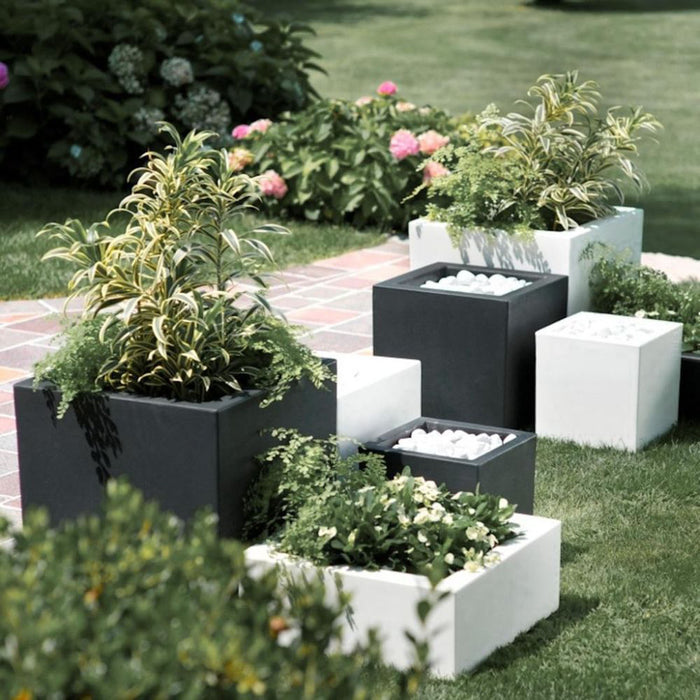 Vaso Schio Cubo Materiale: Polietilene, Colore: Cappuccino