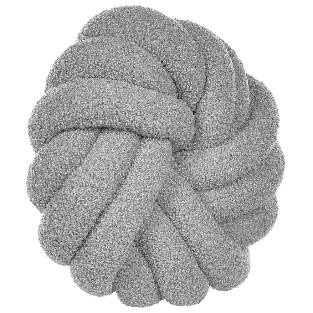Cuscino Nodo Velluto Grigio 31 x 31 cm Legato Peluche Decorativo Moderno