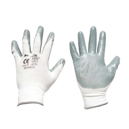 Guanti da lavoro in cotone bianco-grigio taglia 9 Breckner Germany