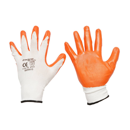 Guanti da lavoro in gomma sintetica bianco-arancio taglia 10 Breckner Germany