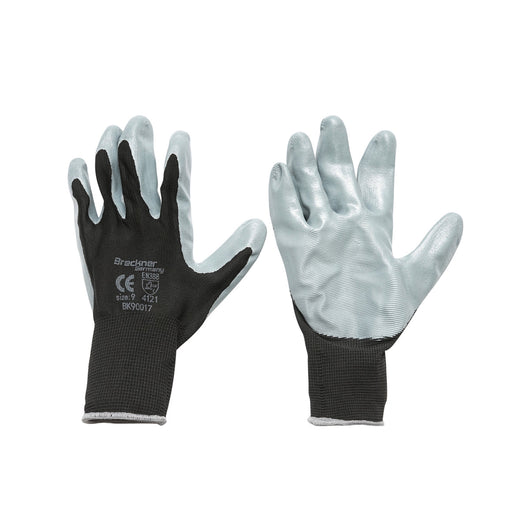 Guanti da lavoro in gomma sintetica nero-grigio taglia 9 Breckner Germany