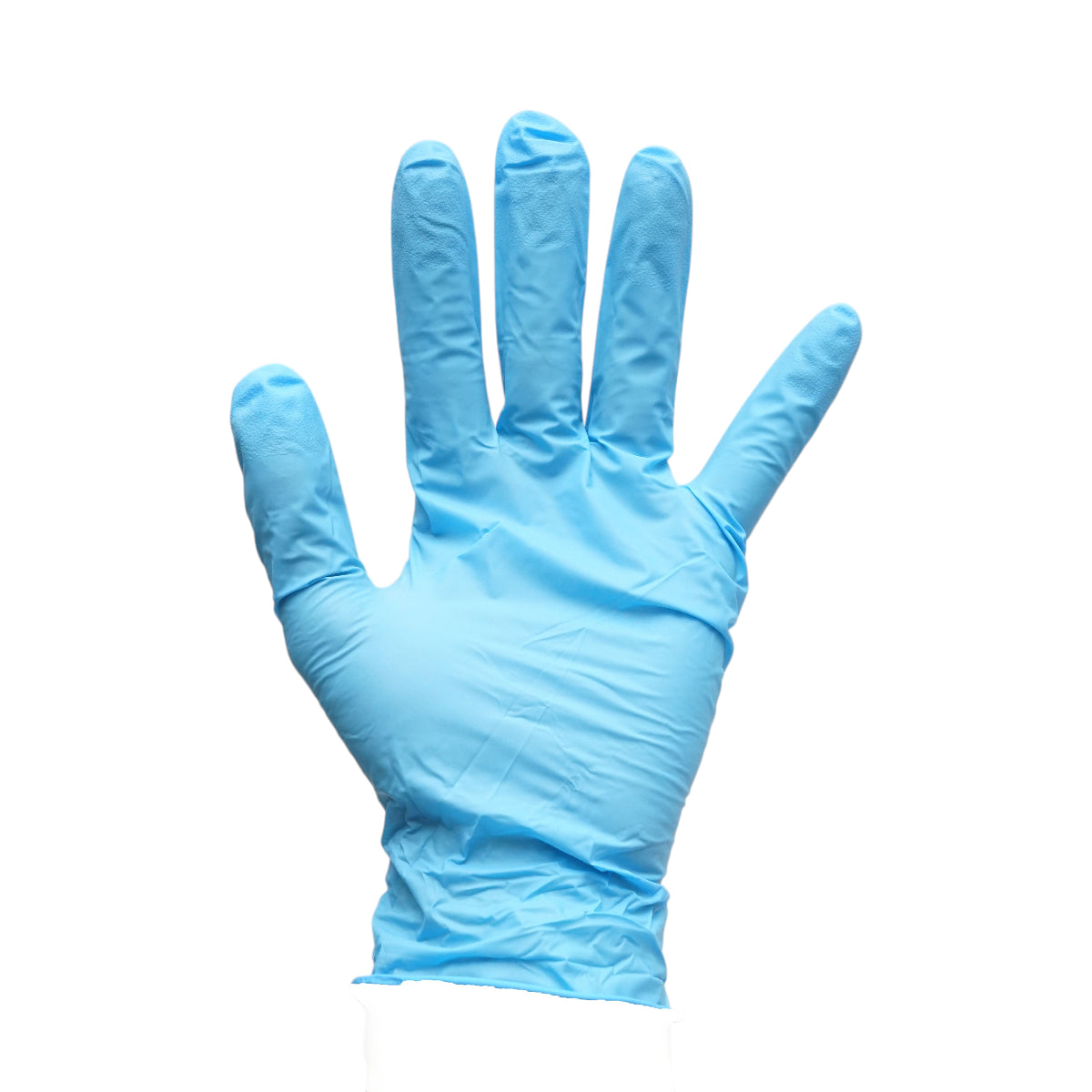 Guanti in nitrile blu senza polvere con texture antiscivolo sulle dita, taglia M 100 pezzi/scatola