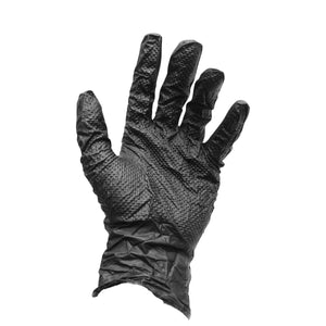 Guanti in nitrile neri senza polvere con texture a diamante, taglia L, 100 pezzi/scatola