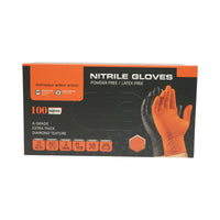 Guanti in nitrile neri senza polvere con texture a diamante, taglia M, 100 pezzi/scatola