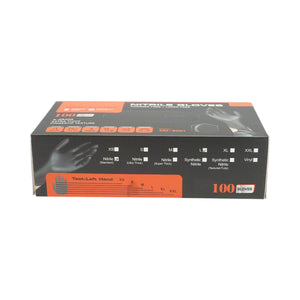 Guanti in nitrile neri senza polvere con texture antiscivolo sulle dita, taglia L 100 pezzi/scatola