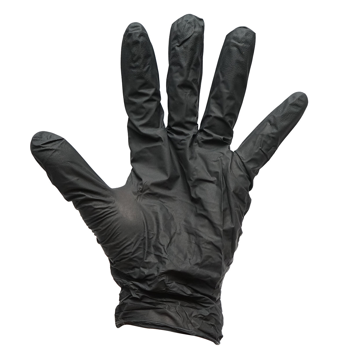 Guanti in nitrile neri senza polvere con texture antiscivolo sulle dita, taglia M 100 pezzi/scatola