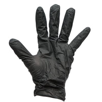 Guanti in nitrile neri senza polvere con texture antiscivolo sulle dita, taglia M 100 pezzi/scatola