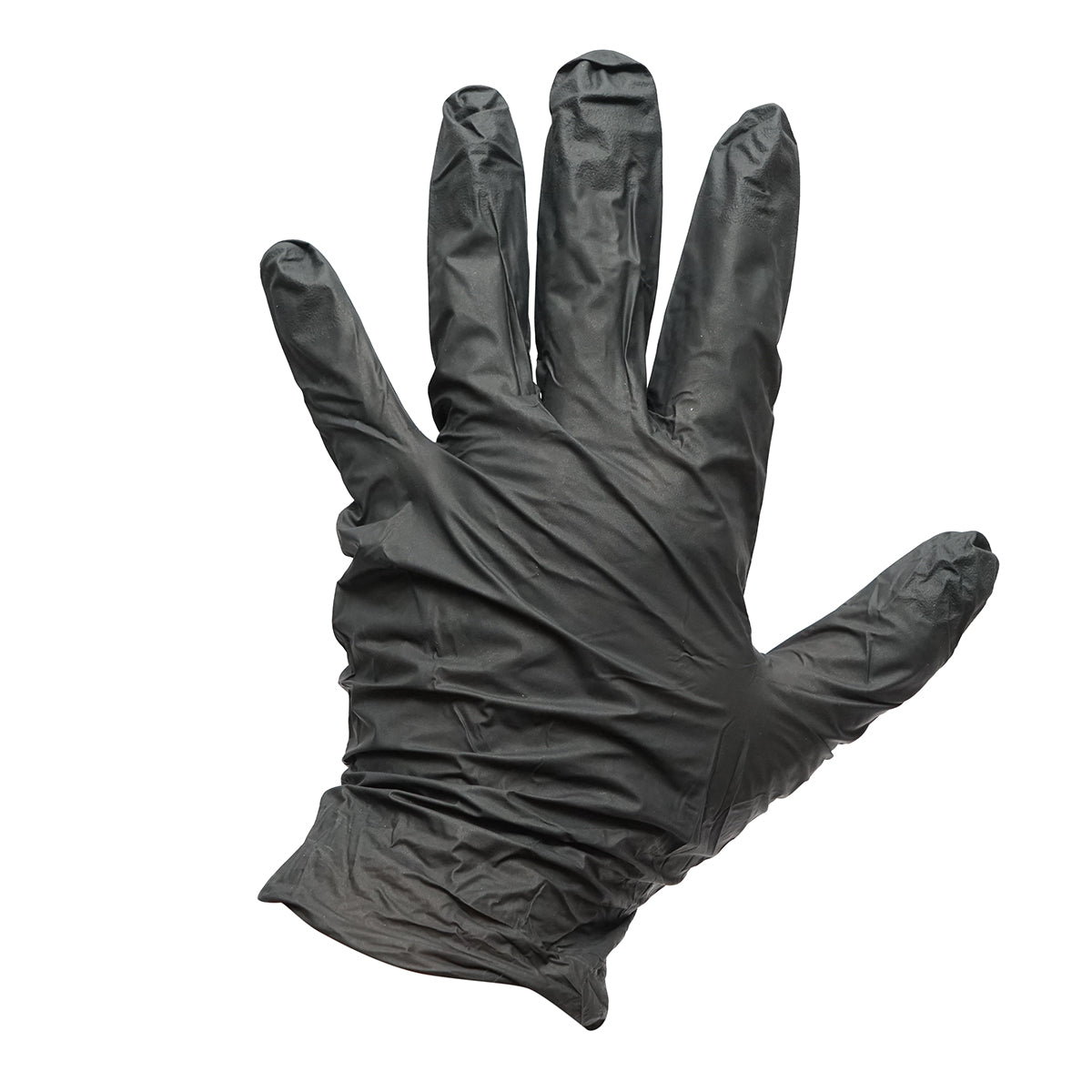 Guanti in nitrile neri senza polvere con texture antiscivolo sulle dita, taglia M 100 pezzi/scatola